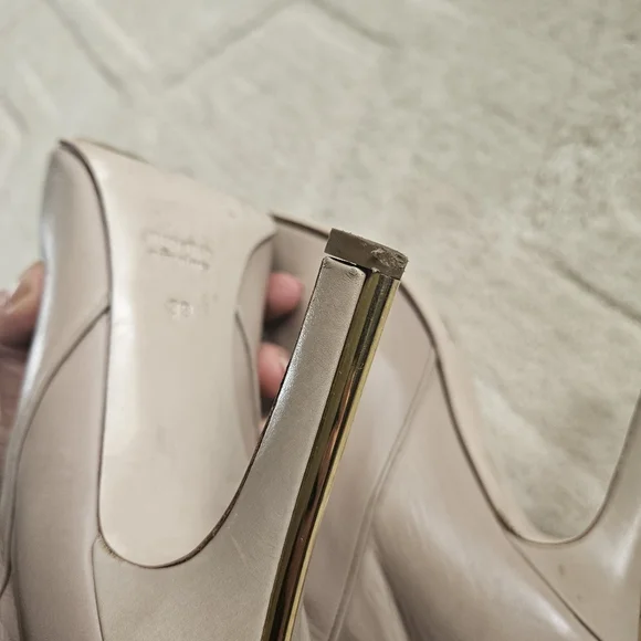 SOLD MIU MIU Heel Ankle Boots size 8 US / 39EUR Beige  Nude - Picture 14 of 16